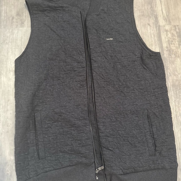 Calvin Klein Charcoal Zip-Up Vest - Picture 2 of 6